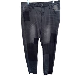 Rampage Pants Size 13 Jeans Skinny Sophie Midrise Distressed Patchwork Frayed